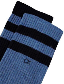 Calvin Klein Heren contrast gestreepte melange sokken Blauw - 38-42
