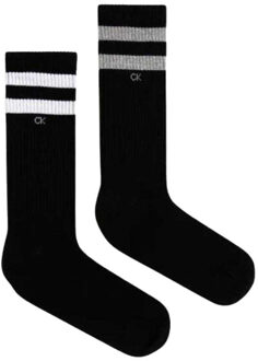 Calvin Klein Heren contrast gestreepte melange sokken Zwart - 38-42
