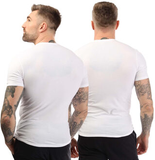 Calvin Klein Heren Essential T-shirt met ronde hals (Set van 2) (Wit)