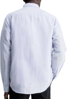 Calvin Klein Heren Linnen Normaal Overhemd (Blauw) - M