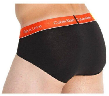 Calvin Klein Heren logo contrast tailleband slip - maat S Zwart