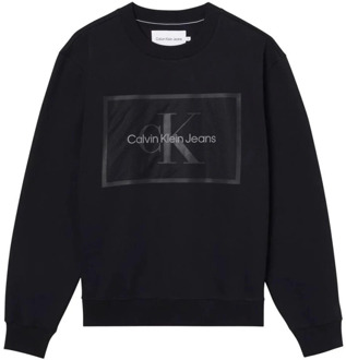 Calvin Klein Heren Logo Sweatshirt Calvin Klein , Black , Heren - XL
