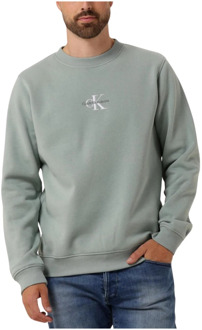 Calvin Klein Heren Monologo Crew Neck Sweater Calvin Klein , Green , Heren - 2Xl,Xl,L,M,S