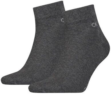 Calvin Klein Heren quarter socks (set van 2) - maat 43-47 Grijs