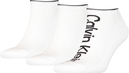 Calvin Klein Heren Sneakersokken Athleisure 3-pack Wit-One Size (40-46) - One Size (40-46)
