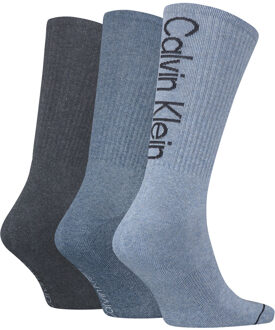 Calvin Klein Heren Sokken Athleisure 3-pack Denim Melange-One Size (40-46) Blauw - One Size (40-46)
