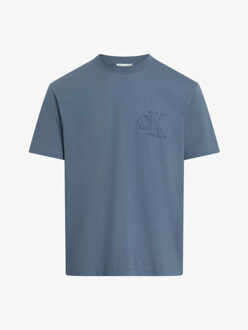 Calvin Klein Heren t-shirt ck applique Blauw - S