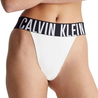 Calvin Klein High Leg String Dames wit - zwart - M