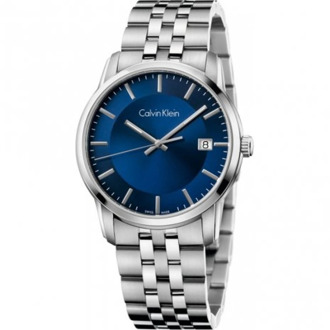 Calvin Klein Infinity Quartz Horloge - Blauwe Wijzerplaat, Roestvrijstalen Band Calvin Klein , Gray , Dames - ONE Size