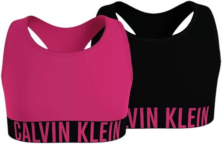 Calvin Klein Intense Power Bralettes Meisjes (2-pack) roze - zwart - 140-152