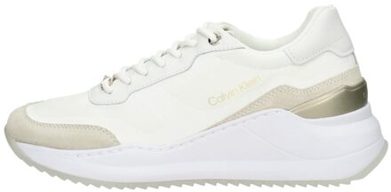 Calvin Klein Internal Wedge Lace Up-nylon Mix Wit - 36