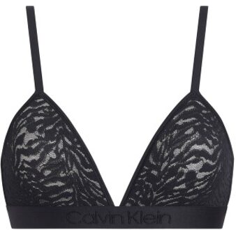 Calvin Klein Intrinsic Unlined Triangle Bra Beige,Zwart - Medium,Large,X-Large