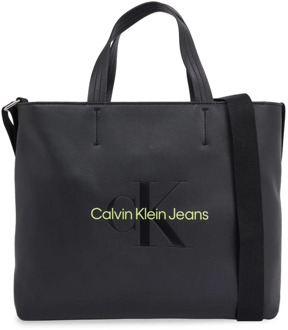 Calvin Klein Jeans Bedrukte handtas met schouderband - Zwart Calvin Klein Jeans , Black , Dames - ONE Size