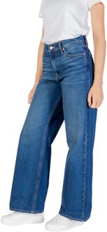 Calvin Klein Jeans Brede Lederen Denim Broek Blauw - 25 (Taille)