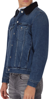Calvin Klein Jeans Calvin Klein Foundation Sherpa-jas voor heren - maat S Blauw