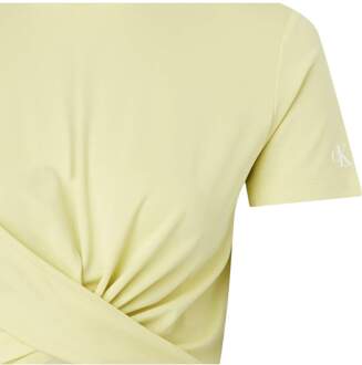 Calvin Klein Jeans Calvin Klein Twisted Cropped T-shirt voor dames - maat M Geel