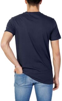 Calvin Klein Jeans Ck Logo T-shirt Korte Mouwen Ronde Hals Donkerblauw - EU 54