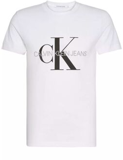 Calvin Klein Jeans Ck Logo T-shirt Korte Mouwen Ronde Hals - maat EU 54 Wit