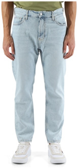 Calvin Klein Jeans Dad Fit Cropped Jeans Vijf Zakken Calvin Klein Jeans , Blue , Heren - W34,W29,W36,W30,W31,W38,W32,W33