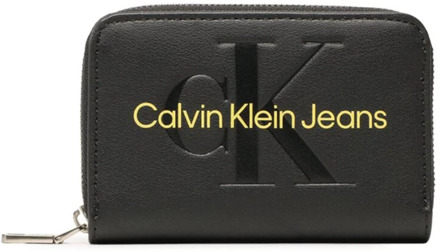 Calvin Klein Jeans Dames Bedrukte Rits Portemonnee Calvin Klein Jeans , Black , Dames - ONE Size