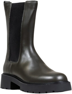 Calvin Klein Jeans Enkellaarsjes Met Lugzool Elastiek Donkergroen - EU 38