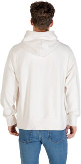 Calvin Klein Jeans Geborduurde Logo Katoenen Hoodie Ivoor