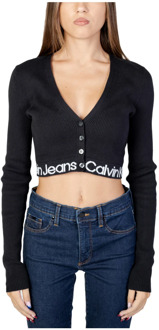 Calvin Klein Jeans Gezellige Intarsia Sweater voor Vrouwen Calvin Klein Jeans , Black , Dames - L,M