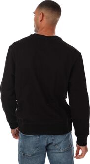 Calvin Klein Jeans Heren Calvin Klein Jeans Relaxed Katoenen Terry Sweatshirt in Zwart - 2XL
