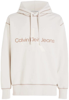 Calvin Klein Jeans Heren Hoodie Calvin Klein Jeans , Beige , Heren - L,M,S