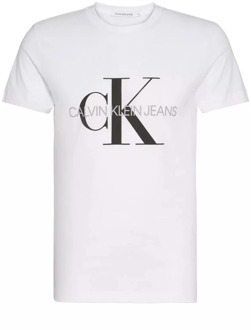 Calvin Klein Jeans Heren Print T-shirt Calvin Klein Jeans , White , Heren - XL