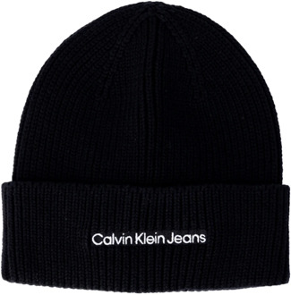 Calvin Klein Jeans Herfst/Winter Katoenen Beanie Calvin Klein Jeans , Black , Dames - ONE Size