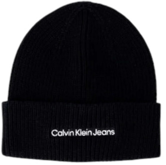 Calvin Klein Jeans Herfst/Winter Katoenen Beanie Calvin Klein Jeans , Black , Dames - ONE Size