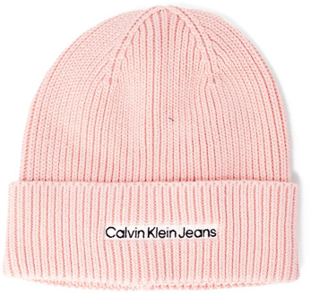 Calvin Klein Jeans Herfst/Winter Katoenen Beanie Calvin Klein Jeans , Pink , Dames - ONE Size