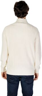 Calvin Klein Jeans Hoge Hals Trui Ribgebreid - maat Ivoor