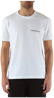 Calvin Klein Jeans Katoenen Logo In reliëf T-shirt Calvin Klein Jeans , White , Heren - 2Xl,Xl,L,M,S,3Xl