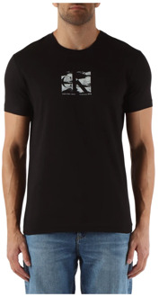Calvin Klein Jeans Katoenen T-shirt met Front Logo Print Calvin Klein Jeans , Black , Heren - 2Xl,Xl,S