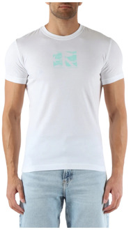 Calvin Klein Jeans Katoenen T-shirt met Front Logo Print Calvin Klein Jeans , White , Heren - Xl,S