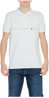 Calvin Klein Jeans Korte Mouw Polo Shirt Lente/Zomer Collectie Calvin Klein Jeans , White , Heren - 2Xl,Xl,L,M,S