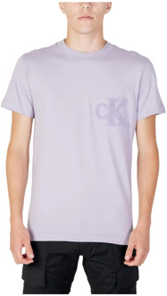 Calvin Klein Jeans Lila Korte Mouw T-shirt Calvin Klein Jeans , Purple , Heren - XL