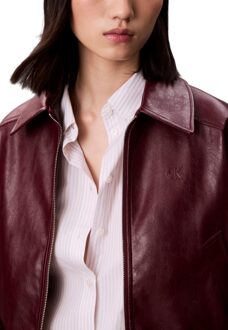 Calvin Klein Jeans Nepleren Ritsjack Donkerrood