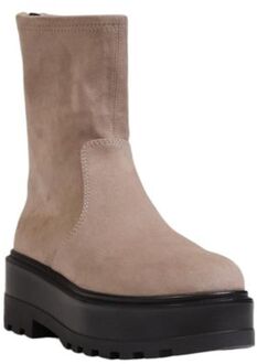 Calvin Klein Jeans Platform Enkellaarsjes Suède Rits - maat Bruin