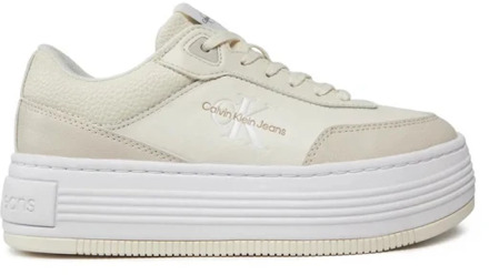 Calvin Klein Jeans Platte Lage Veterschoenen voor Dames Calvin Klein Jeans , Beige , Dames - 39 Eu,38 Eu,40 EU