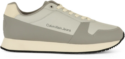 Calvin Klein Jeans Retro Runner Leren Sneakers Calvin Klein Jeans , Gray , Heren - 40 Eu,41 Eu,46 EU