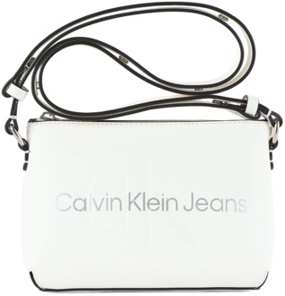 Calvin Klein Jeans Schoudertas van imitatieleer met logo Calvin Klein Jeans , White , Dames - ONE Size