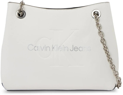 Calvin Klein Jeans Stijlvolle witte schoudertas van polyurethaan Calvin Klein Jeans , White , Dames - ONE Size