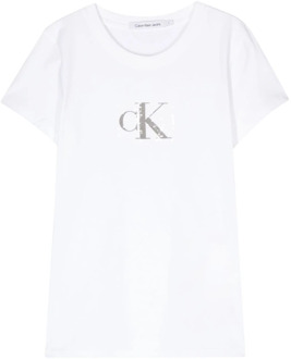 Calvin Klein Jeans Witte T-shirts en Polos Calvin Klein Jeans , White , Dames - Xl,L,M,S,Xs