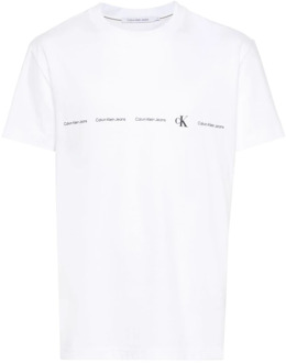 Calvin Klein Jeans Witte T-shirts en Polos Calvin Klein Jeans , White , Heren - 2Xl,Xl,L,M,S