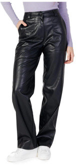 Calvin Klein Jeans Zwarte broek met rits en knoop Calvin Klein Jeans , Black , Dames - L,M,S,Xs
