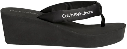 Calvin Klein Jeans Zwarte Casual Textiel Dames Sandalen Calvin Klein Jeans , Black , Dames - 38 Eu,41 Eu,39 Eu,40 Eu,37 Eu,36 EU