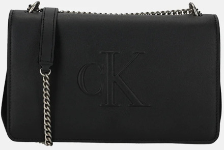 Calvin Klein Jeans Zwarte Crossbody Tas met Gebeeldhouwde Klep Calvin Klein Jeans , Black , Dames - ONE Size